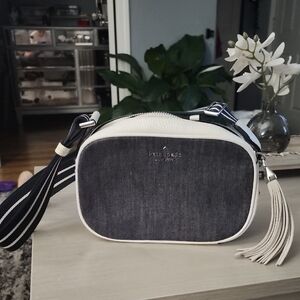 Kate Spade Dark Jean and White Crossbody Camera Bag
